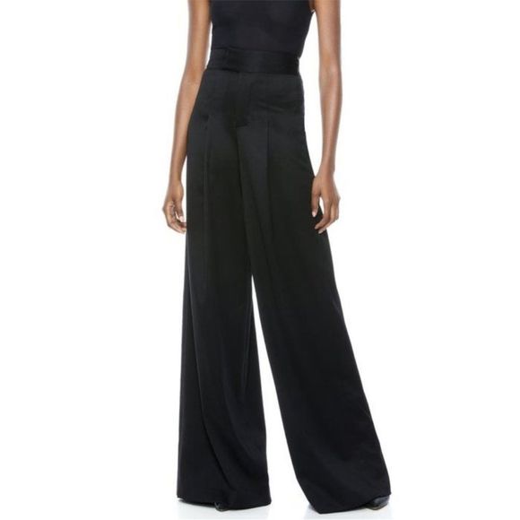 Alice + Olivia Pants - Alice + Olivia Scoop Wide Leg Pants a black Sz 8